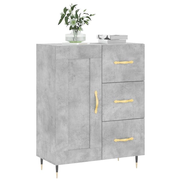 vidaXL Skjenk betonggrå 69,5x34x90 cm konstruert tre