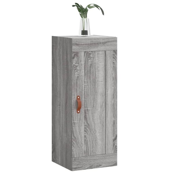 vidaXL Veggmontert skap grå sonoma 34,5x34x90 cm konstruert tre