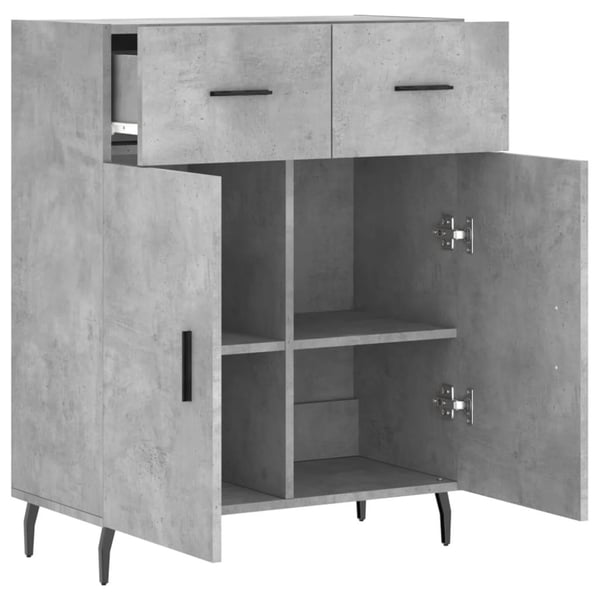 vidaXL Skjenk betonggrå 69,5x34x90 cm konstruert tre