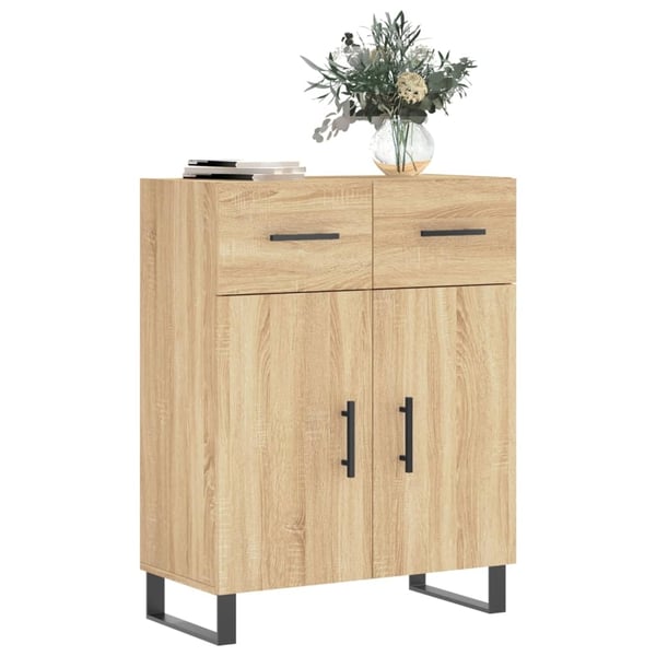 vidaXL Skjenk sonoma eik 69,5x34x90 cm konstruert tre
