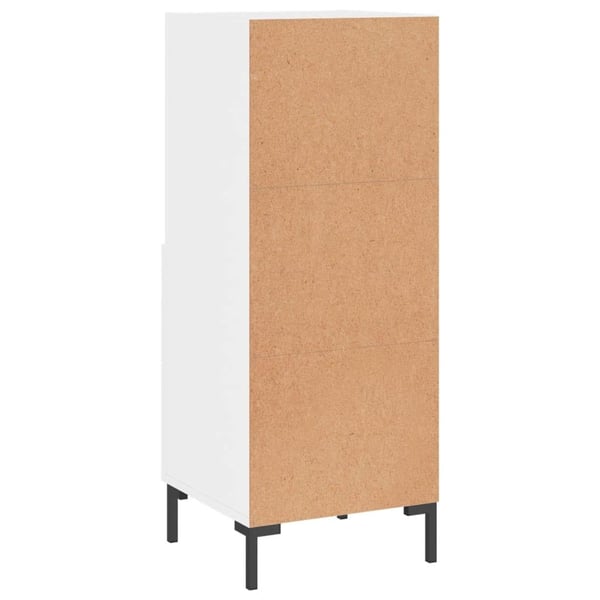 vidaXL Skjenk høyglans hvit 34,5x34x90 cm konstruert tre