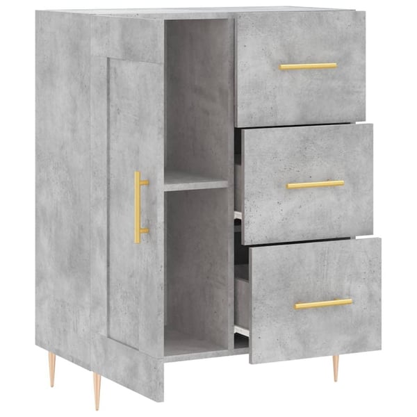 vidaXL Skjenk betonggrå 69,5x34x90 cm konstruert tre