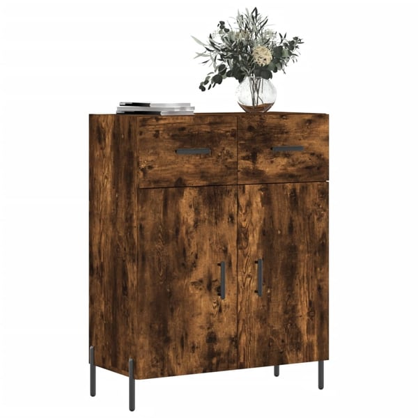 vidaXL Skjenk røkt eik 69,5x34x90 cm konstruert tre