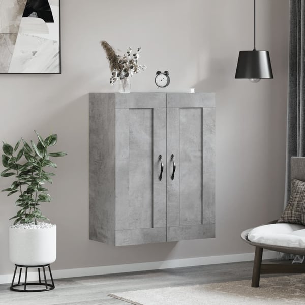 vidaXL Seinäkiinnitettävä kaappi harmaa 69,5x34x90 cm tekninen puu