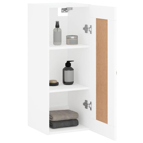 vidaXL vægskab 34,5x34x90 cm konstrueret træ hvid