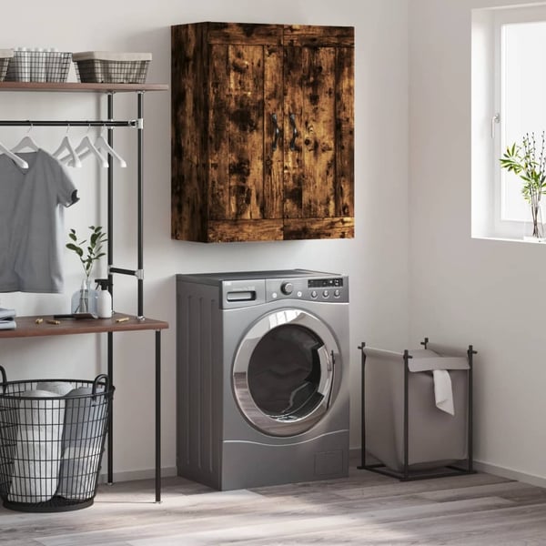 vidaXL vægskab 69,5x34x90 cm konstrueret træ røget sonoma-eg