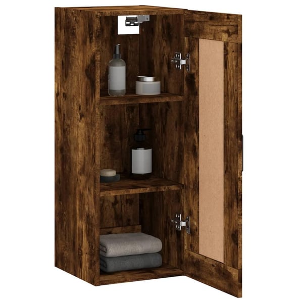 vidaXL Veggskap røkt eik 34,5x34x90 cm konstruert tre