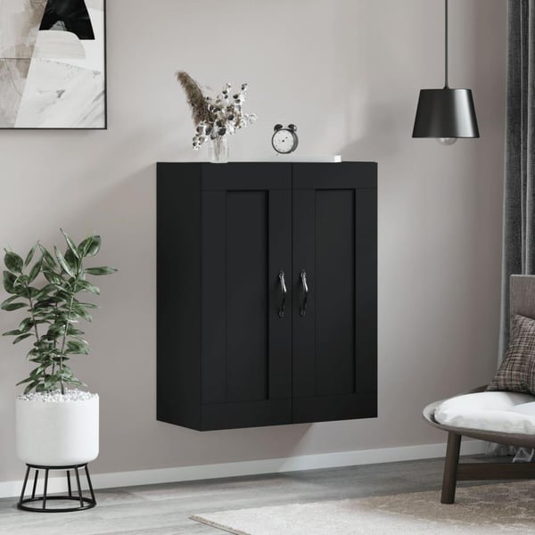 vidaXL vægskab 69,5x34x90 cm konstrueret træ sort