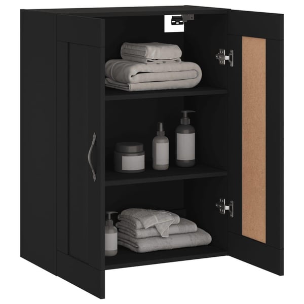 vidaXL vægskab 69,5x34x90 cm konstrueret træ sort