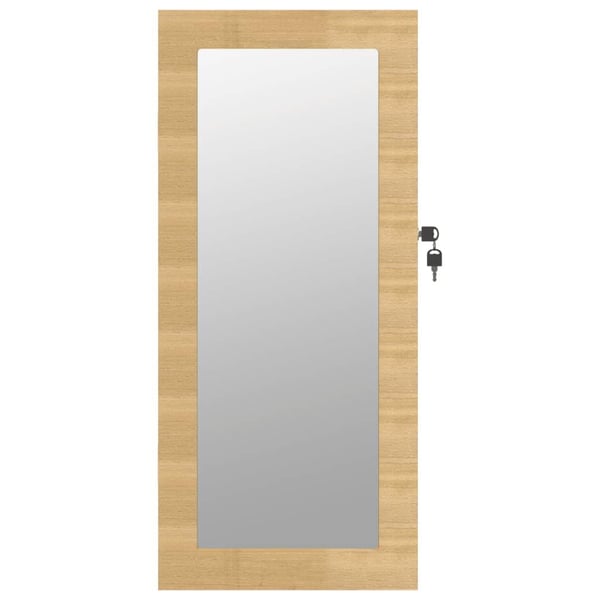 vidaXL Vegghengt smykkeskap med speil 30x8,5x67 cm