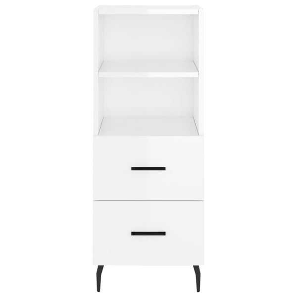vidaXL skænk 34,5x34x90 cm konstrueret træ hvid højglans