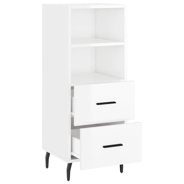 vidaXL skænk 34,5x34x90 cm konstrueret træ hvid højglans