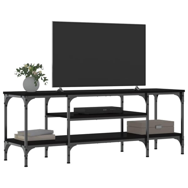 vidaXL tv-bord 121x35x45 cm konstrueret træ og jern sort