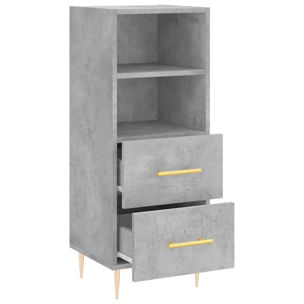vidaXL Skåp betonggrå 34,5x34x90 cm konstruerat trä