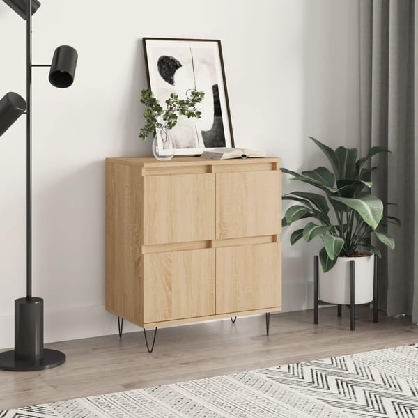 vidaXL skænk 60x35x70 cm konstrueret træ sonoma-eg