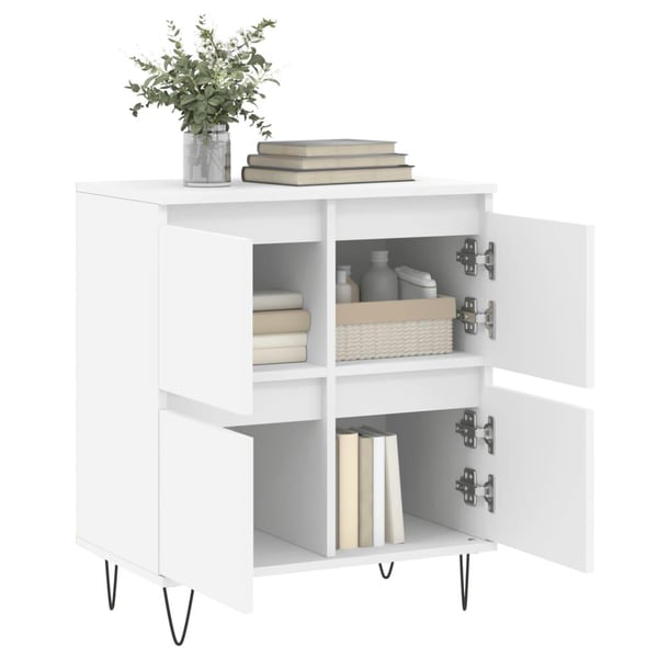 vidaXL Skjenk hvit 60x35x70 cm konstruert tre