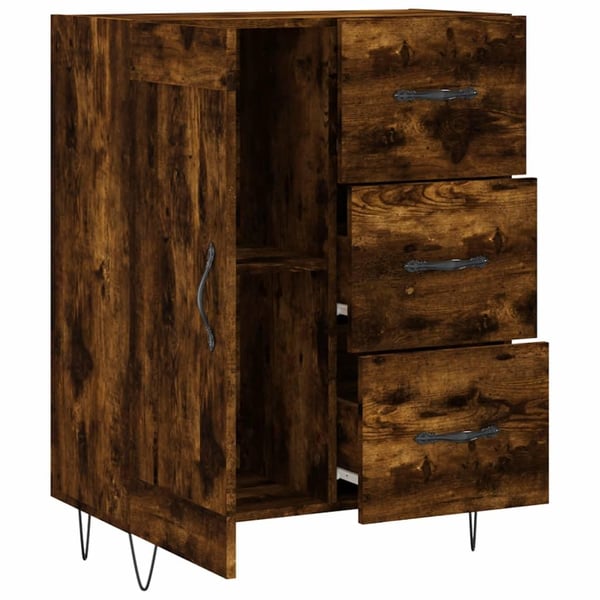 vidaXL Skjenk røkt eik 69,5x34x90 cm konstruert tre