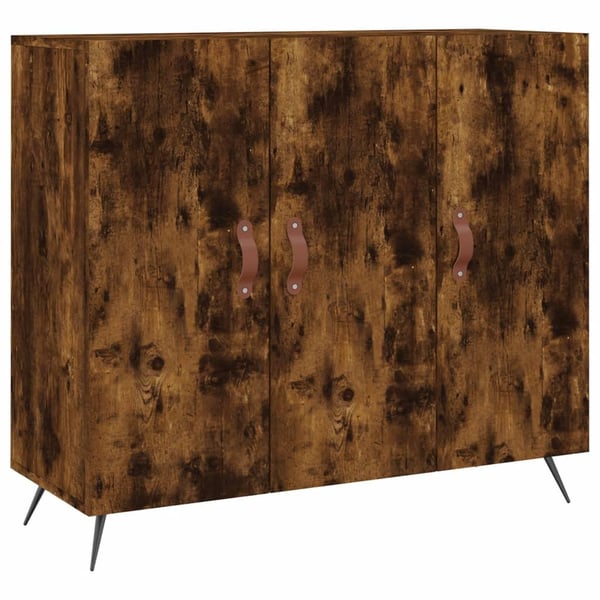 vidaXL skab 90x34x80 cm konstrueret træ røget egetræsfarve