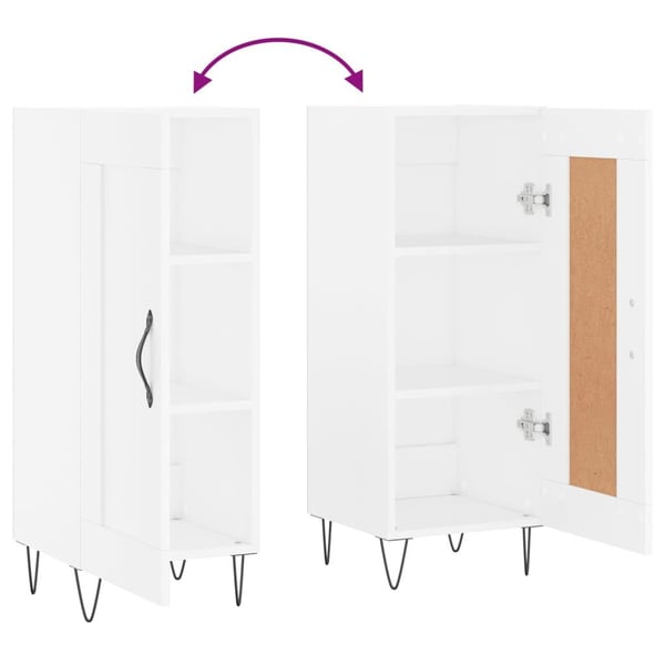 vidaXL skænk 34,5x34x90 cm konstrueret træ hvid