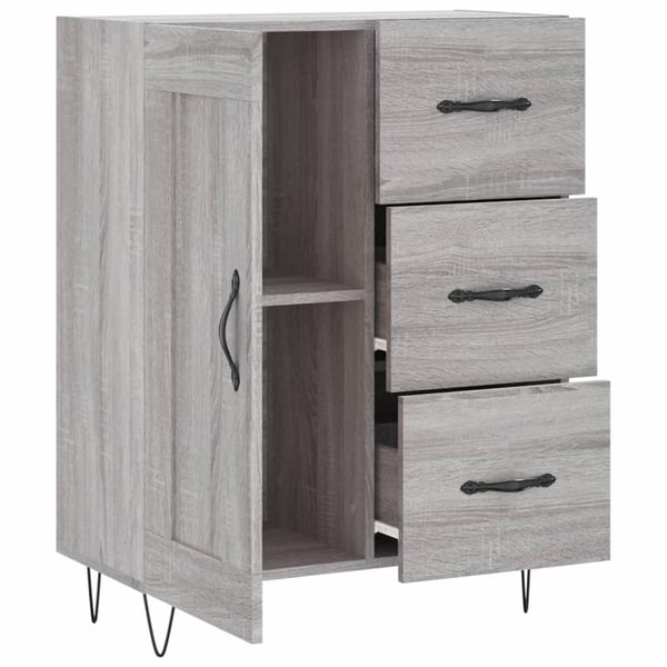 vidaXL Skjenk grå sonoma 69,5x34x90 cm konstruert tre