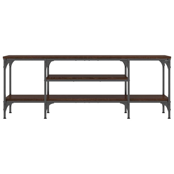 vidaXL TV-benk brun eik 121x35x45 cm konstruert tre og jern
