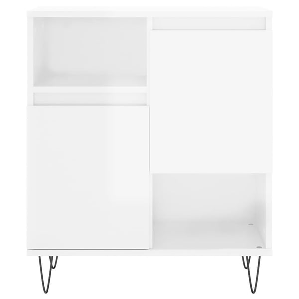 vidaXL skænk 60x35x70 cm konstrueret træ hvid højglans