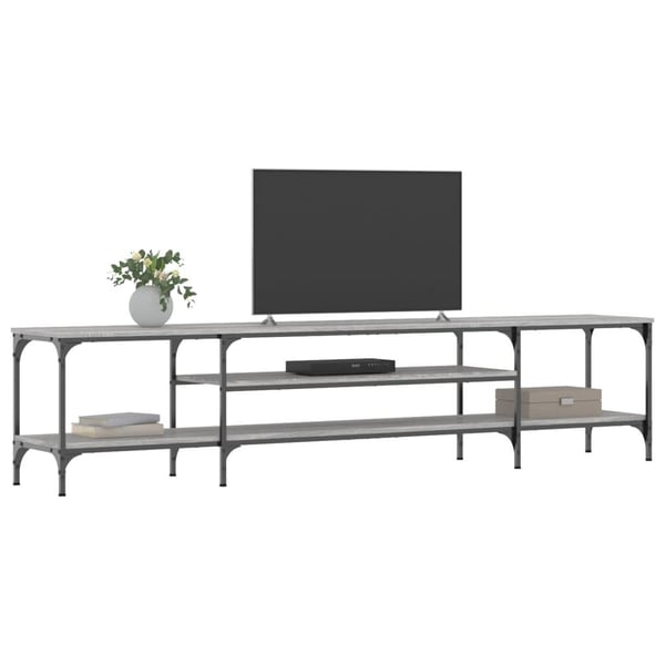 vidaXL TV-benk grå sonoma 201x35x45 cm konstruert tre og jern