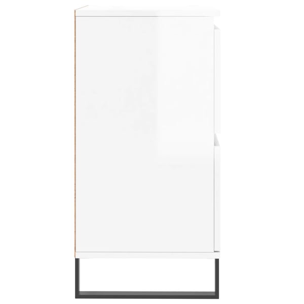 vidaXL Skjenk høyglans hvit 60x35x70 cm konstruert tre