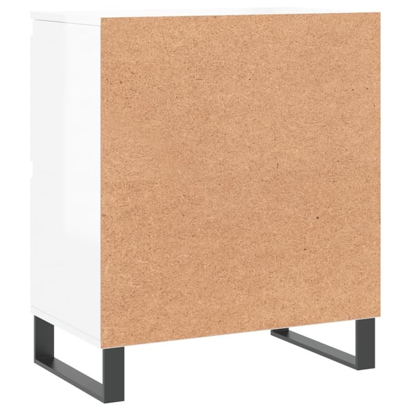 vidaXL Skjenk høyglans hvit 60x35x70 cm konstruert tre