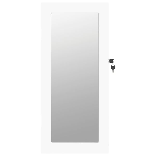 vidaXL Vegghengt smykkeskap med speil hvit 30x8,5x67 cm