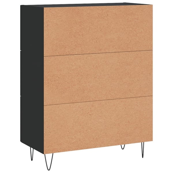vidaXL skænk 69,5x34x90 cm konstrueret træ sort