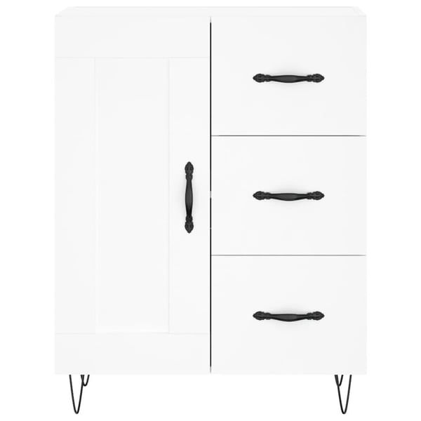 vidaXL Skjenk hvit 69,5x34x90 cm konstruert tre