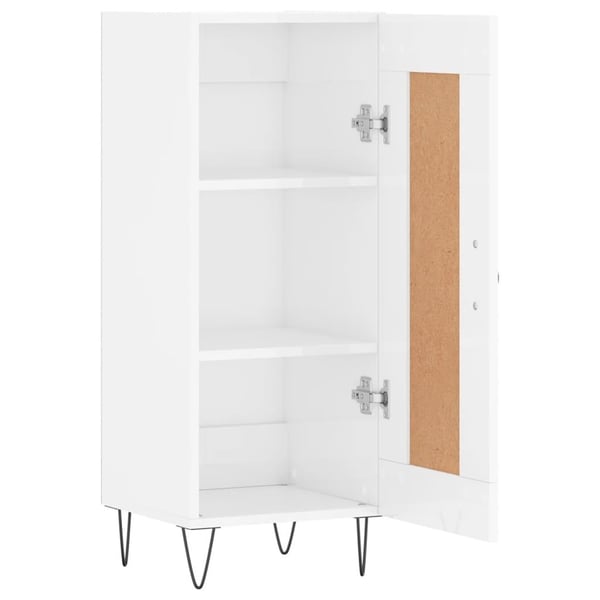 vidaXL skænk 34,5x34x90 cm konstrueret træ hvid højglans