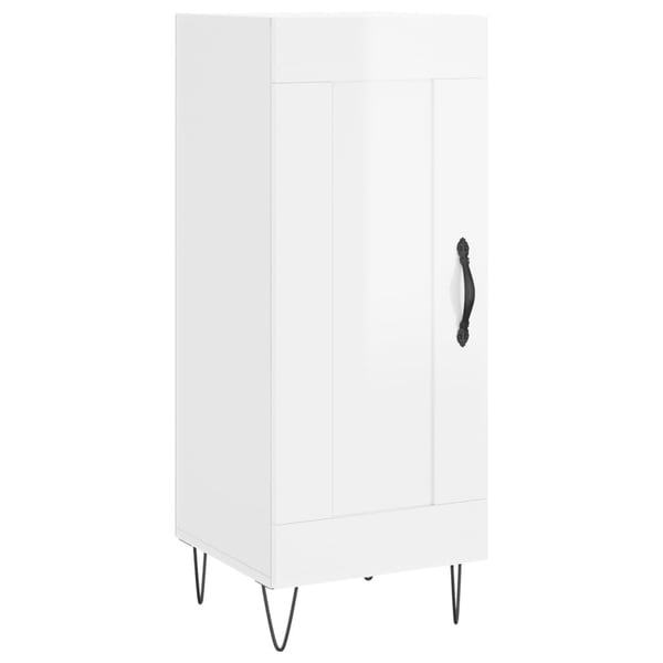 vidaXL Skjenk høyglans hvit 34,5x34x90 cm konstruert tre
