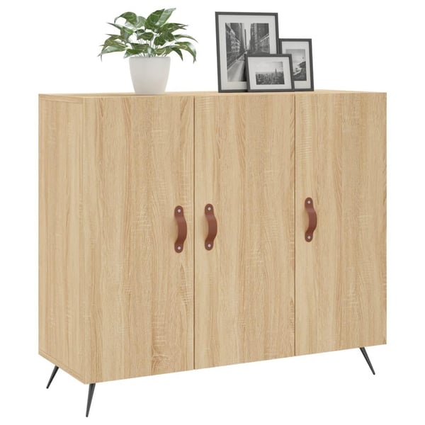 vidaXL Skjenk sonoma eik 90x34x80 cm konstruert tre