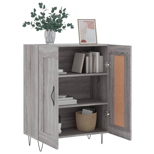 vidaXL Skjenk grå sonoma 69,5x34x90 cm konstruert tre