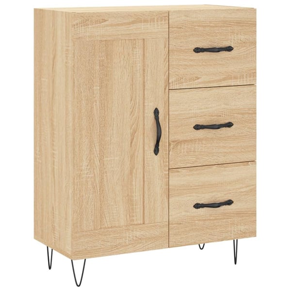 vidaXL skænk 69,5x34x90 cm konstrueret træ sonoma-eg