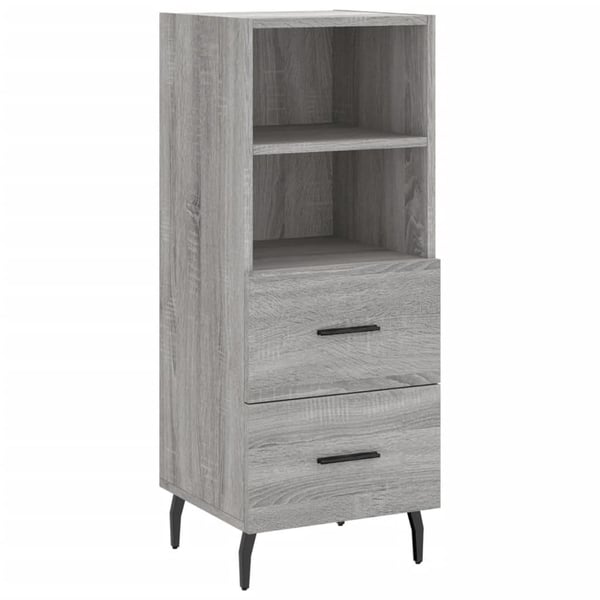 vidaXL Skjenk grå sonoma 34,5x34x90 cm konstruert tre