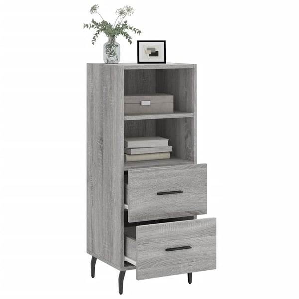 vidaXL Skjenk grå sonoma 34,5x34x90 cm konstruert tre