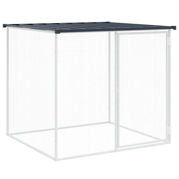 vidaXL Kyllingbur med tak antrasitt 103x98x90 cm galvanisert stål