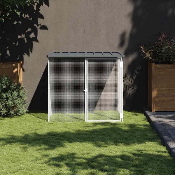 vidaXL Kyllingbur med tak antrasitt 103x98x90 cm galvanisert stål