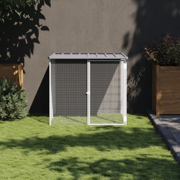 vidaXL hønsehus med tag 103x98x90 cm galvaniseret stål lysegrå