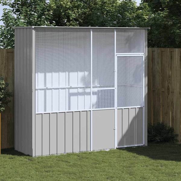 vidaXL fuglebur 215x78x200 cm galvaniseret stål grå