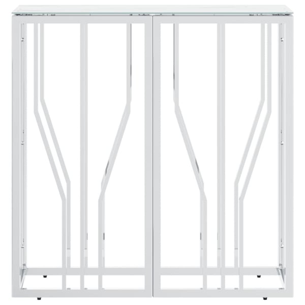 vidaXL konsolbord 70x30x70 cm rustfrit stål og glas sølvfarvet