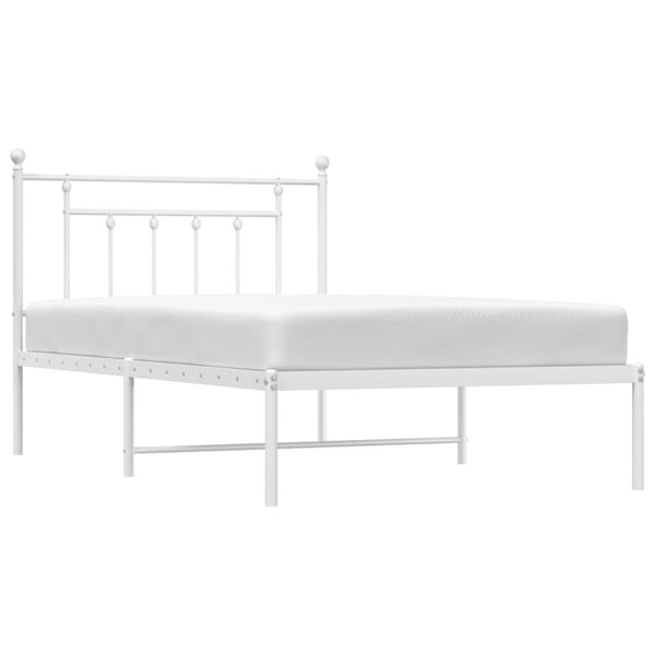vidaXL Sengeramme i metall med hodegavl hvit 100x200 cm