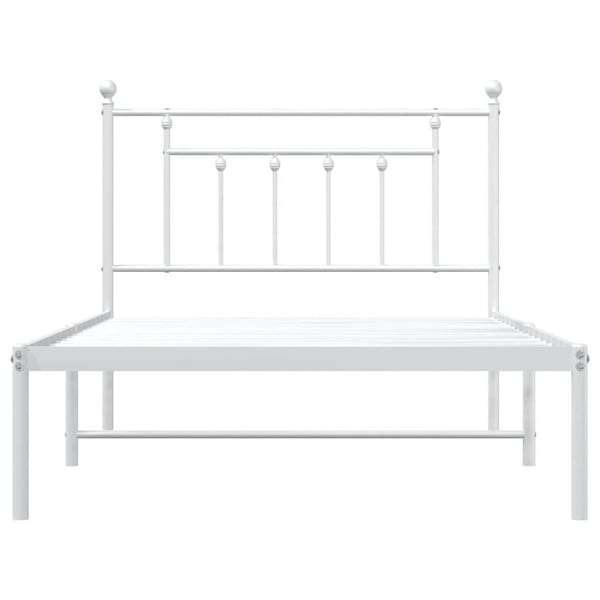 vidaXL Sengeramme i metall med hodegavl hvit 100x200 cm