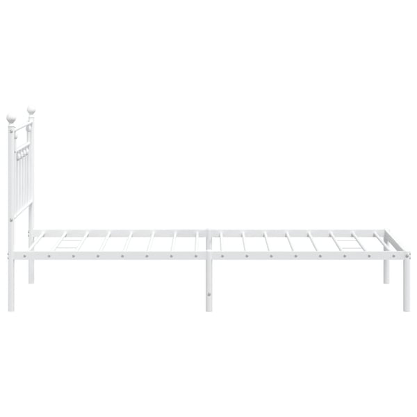 vidaXL Sengeramme i metall med hodegavl hvit 80x200 cm