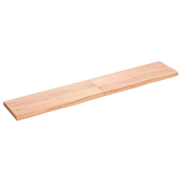 vidaXL væghylde 160x30x(2-4) cm behandlet massivt egetræ lysebrun