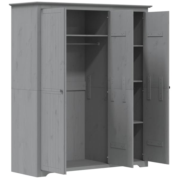 vidaXL Garderobe BODO grå 146x53,5x173 cm heltre furu