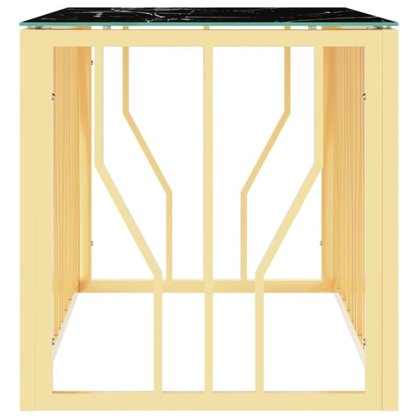 vidaXL Salongbord gull 110x45x45 cm rustfritt stål og glass